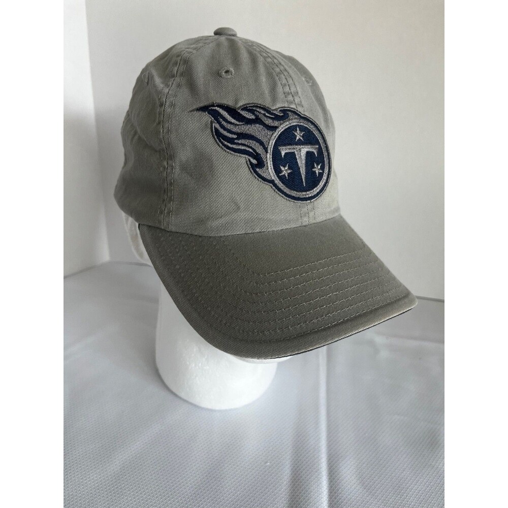 NFL - TENNESSE TITANS Annco Flaming Logo Khaki Adjustable Hat Cap - RARE! - EUC
